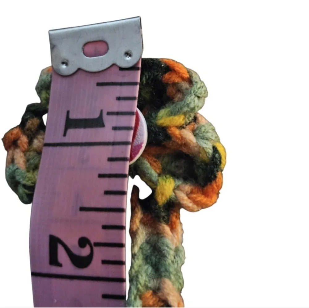 Handmade Bookmark Crochet Purse Charm Floral multicolor Zipper pull Bohemian